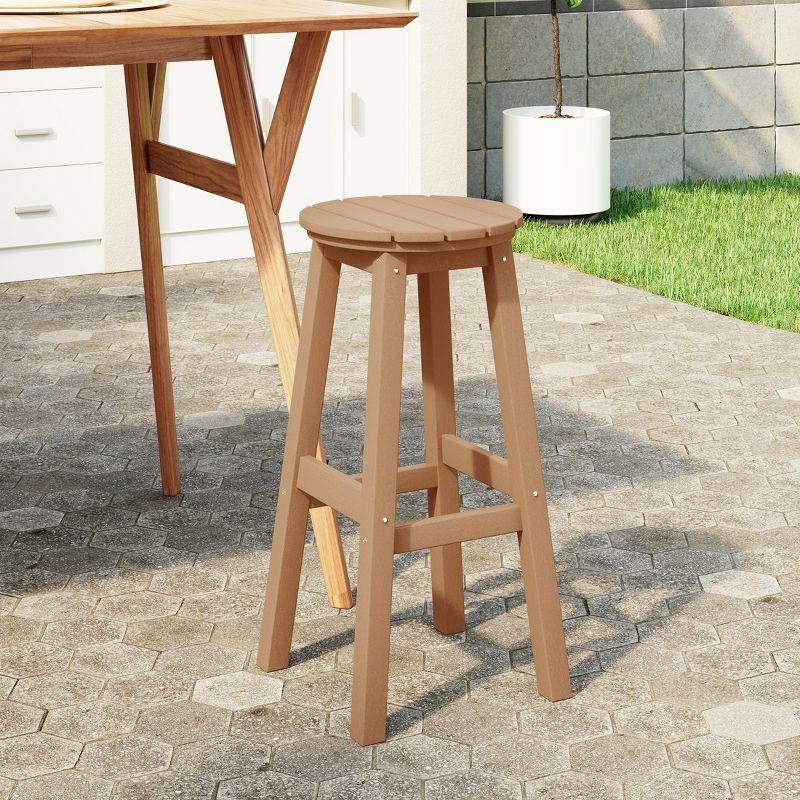 WestinTrends Malibu 24" All Weather Hdpe Outdoor Patio Round Backless Counter Stool