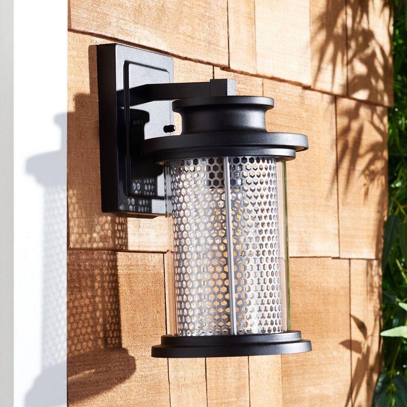 Queren Outdoor Wall Sconce Lights (Set of 2) - Black - Safavieh.