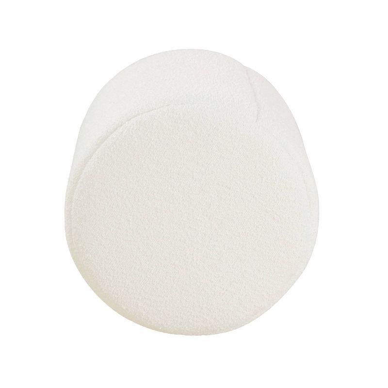 Round Upholstered Ottoman Cream Boucle - HomePop: Textured, No Assembly, 250lb Capacity