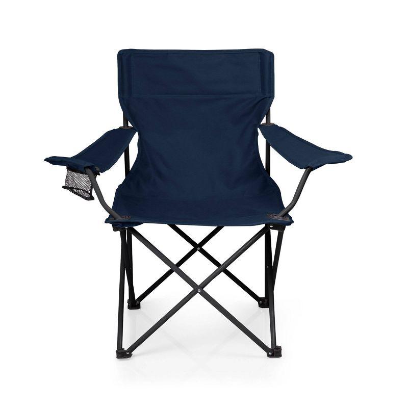 Navy Blue Collapsible Camping Chair with Mesh Cup Holder