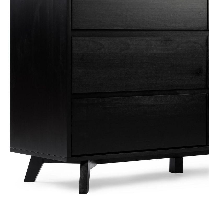 Max & Lily Solid Wood Scandinavian 6 Drawer Dresser, Black