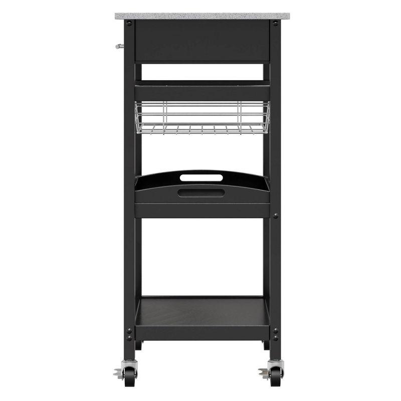 Julia Granite Top Kitchen Cart Wood/Black - Winsome