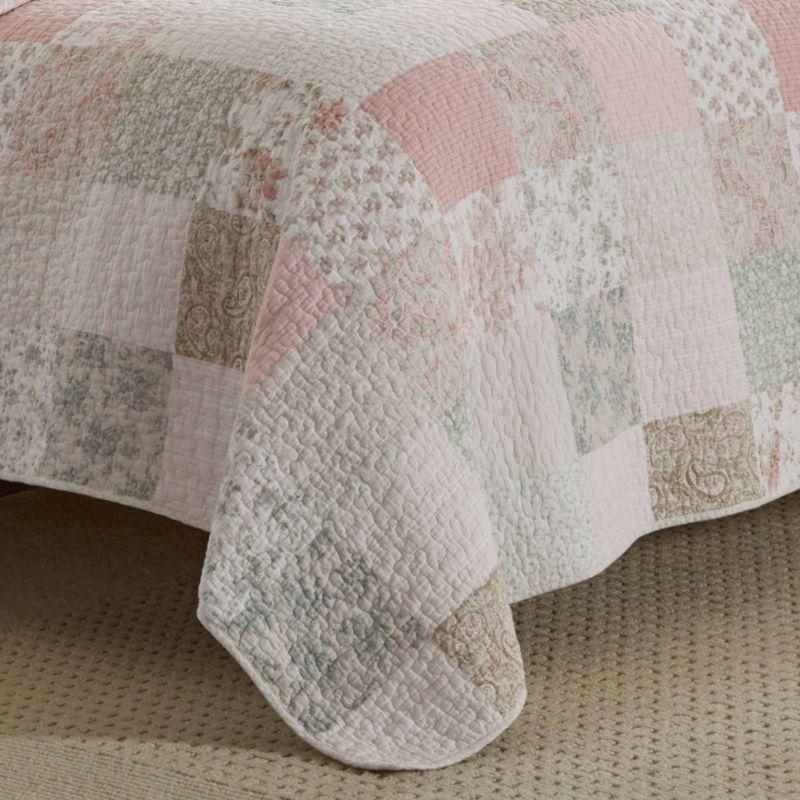 Laura Ashley Celina Patchwork Cotton Reversible Quilt Set