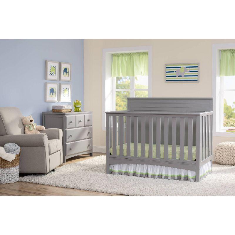 Grey 4-in-1 Convertible Crib with Adjustable Height