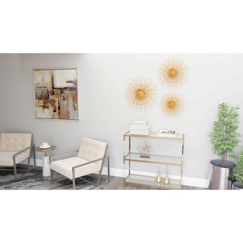 Set of 3 Metal Starburst Wall Decors with Orb Detailing Gold - Olivia & May