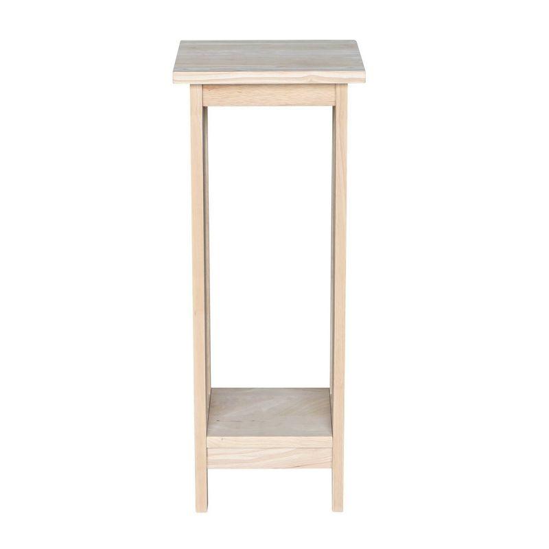 Mission Plant Stand Unfinished 30" - International Concepts: Hardwood Square Freestanding Indoor Holder