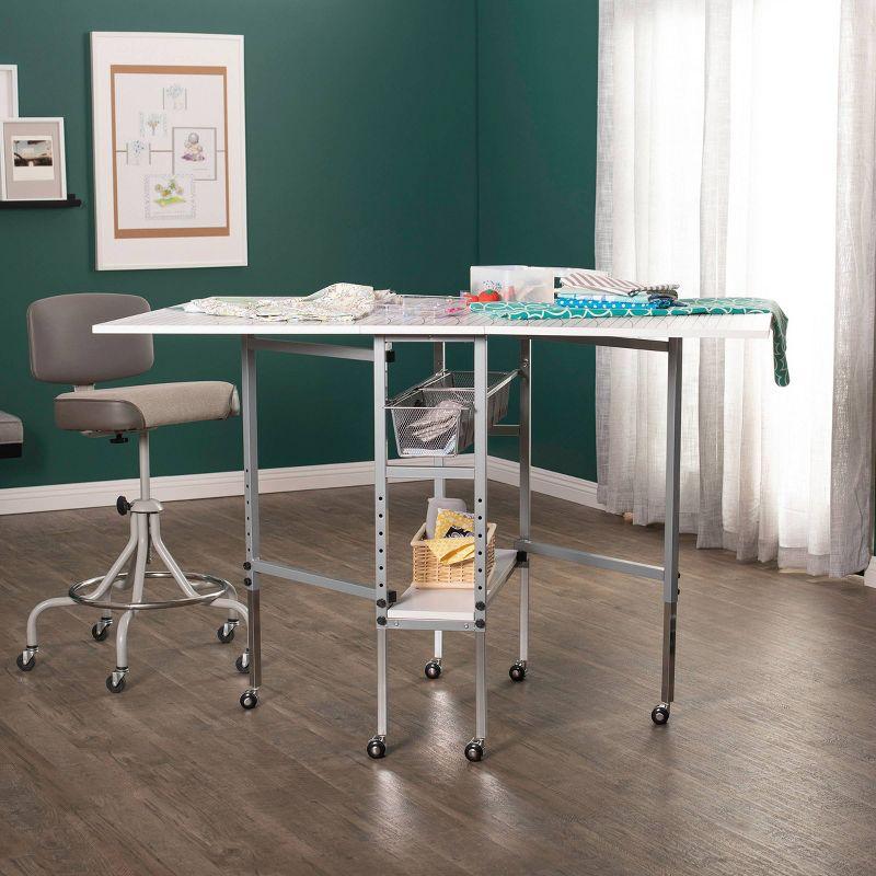 58.5'' x 36.75'' Foldable Sewing Table with Wheels