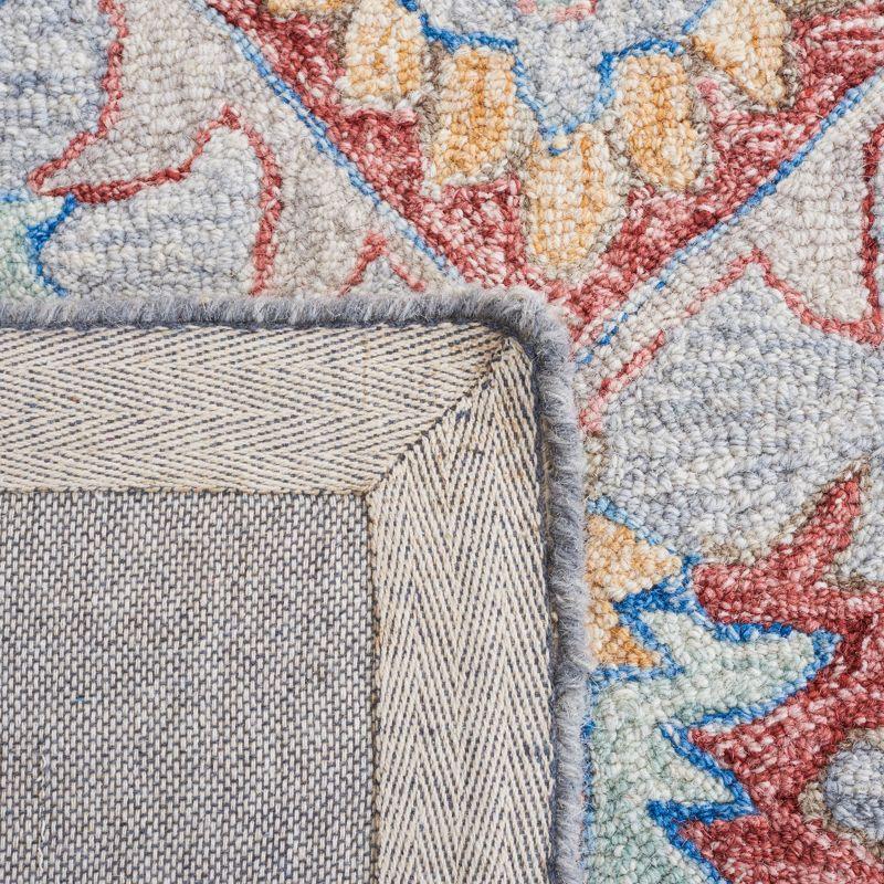 Metro MET352 Hand Tufted Indoor Area Rug - Grey/Rust - 4'x6' - Safavieh