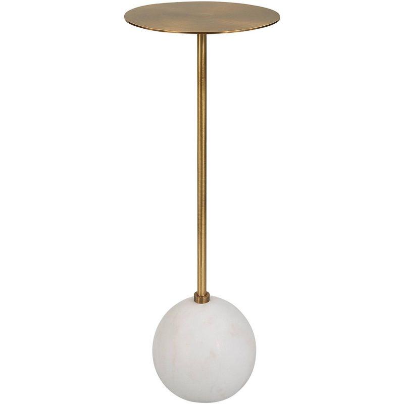 Gold and White Round Marble Drink Table