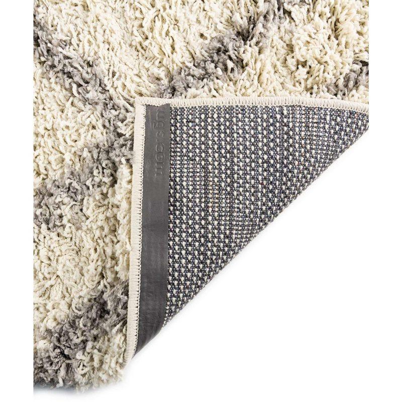 Unique Loom 6' 0 x 9' 0 Rectangle Trellis Shag Ivory Area Rug