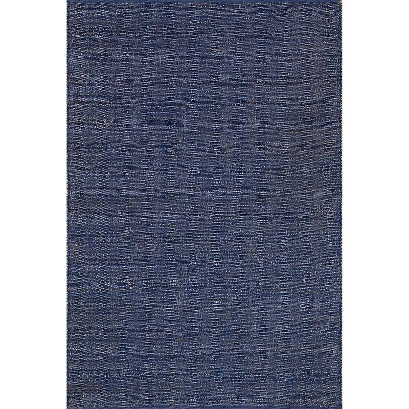 Nuloom 3x5 Elfriede Jute & Cotton Hand Woven Indoor Area Rug, Blue, Solid Rustic Farmhouse Style Natural Fiber Bedroom, Living Room,