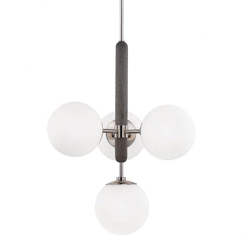 Mitzi Brielle 4 - Light Pendant in  Polished Nickel Opal Acid-Etched Glass Shade  Shade