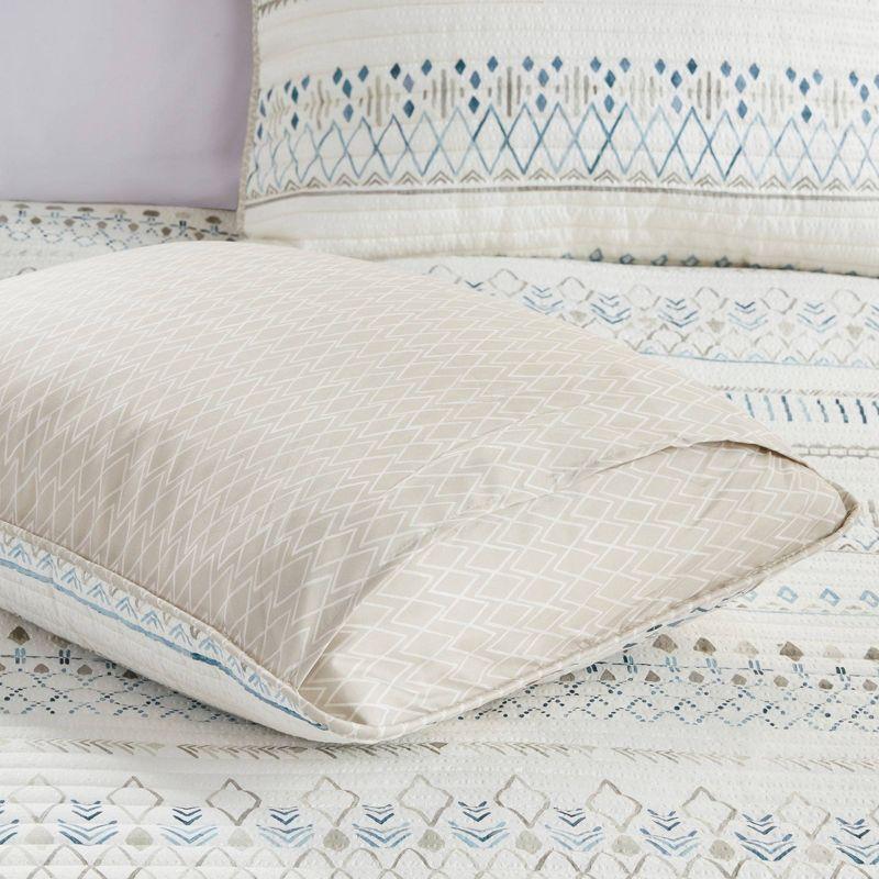 Madison Park Fraser 5 Piece Printed Seersucker Comforter Set with Throw Pillows