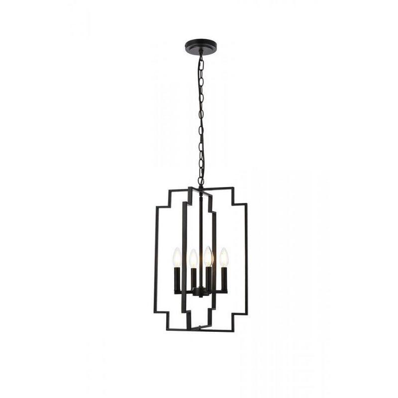 Rosenfeld Black Metal 4-Light Adjustable Pendant