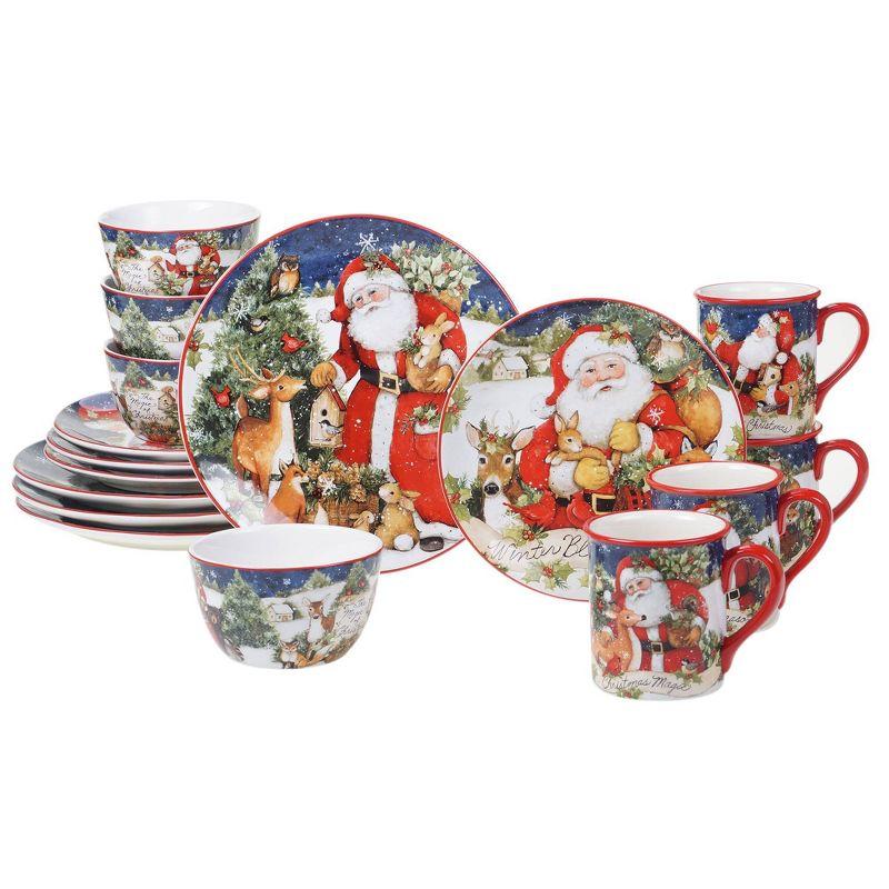 16pc Earthenware Magic of Christmas Santa Dinnerware Set - Certified International