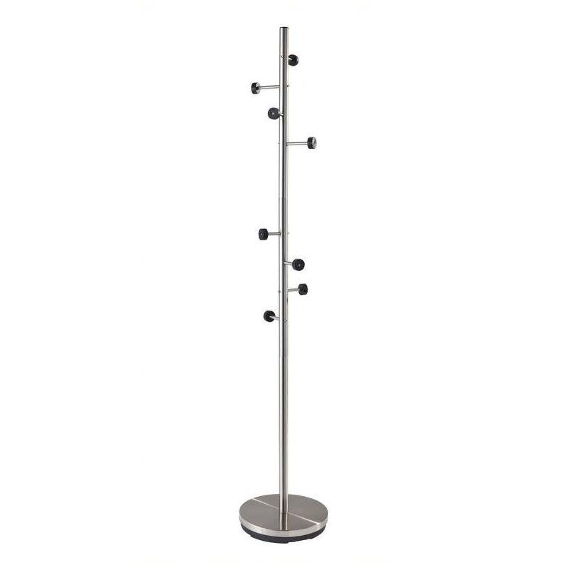 Swizzle Coat Rack Steel - Adesso: Metal Frame, 8 Hooks, Spot Clean, 67.5" Tall, Freestanding Hanger Stand