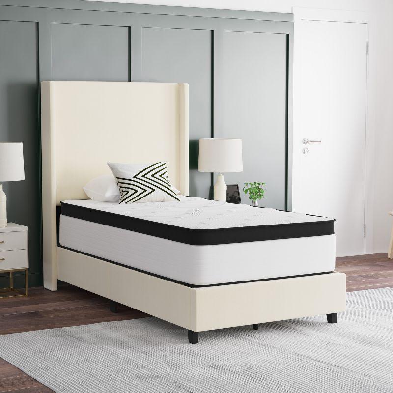 Twin Black and White Innerspring Adjustable Bed Mattress