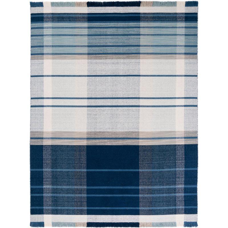 Striped Kilim STK707 Hand Woven Area Rug - Blue/Beige - 8'x10' - Safavieh.