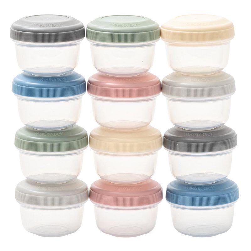 WeeSprout Leakproof Baby Food Storage, Small Plastic Containers with Lids - 4oz, Variety Matte, Set of 12