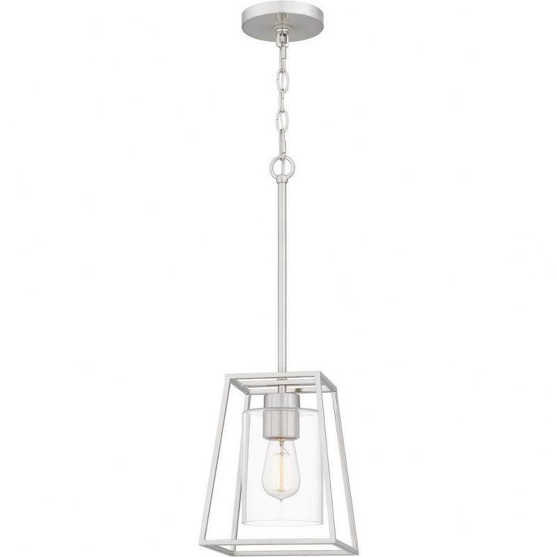 Prescott Transitional Mini Pendant Light in Brushed Nickel with Clear Glass