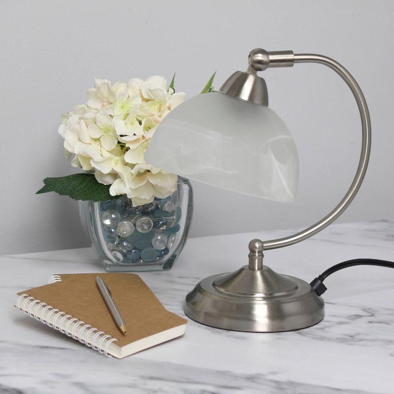 Elegant Designs Mini Modern Bankers Desk Lamp with Touch Dimmer Control Base Brushed Nickel