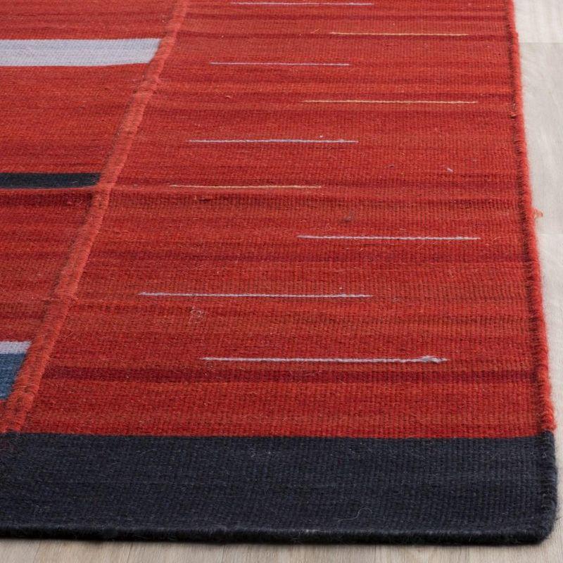 Kilim KLM814 Hand Woven Area Rug - Red - 4'x6' - Safavieh.