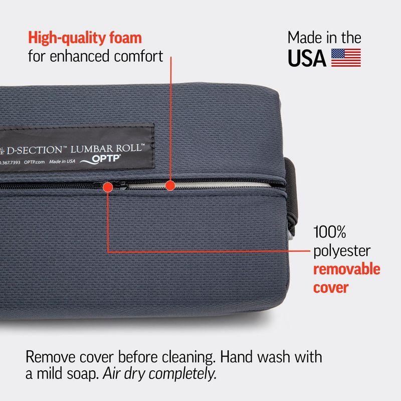 OPTP The Original McKenzie D-Section Lumbar Roll – USA Made Low Back Lumbar Support Pillow for Office, Back Pillow for Car and Travel