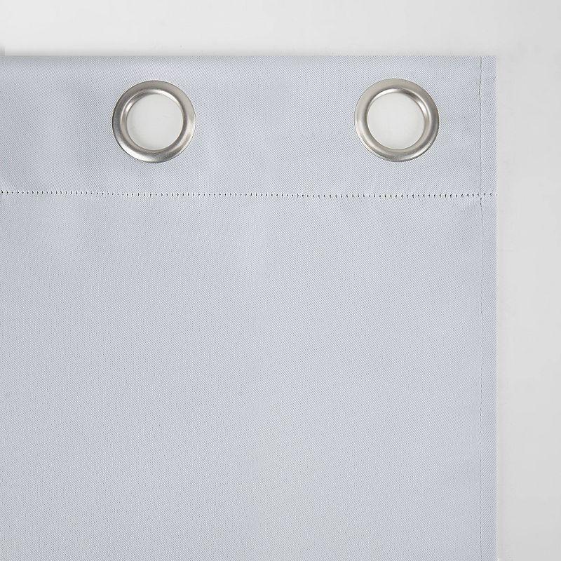 54"x95" Sun Zero Blackout Kenneth Energy Saving Grommet Curtain Panel White: Modern Polyester Curtain Panel