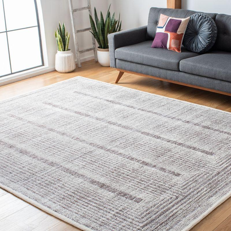 Ivory and Gray Hand-Tufted Wool Area Rug