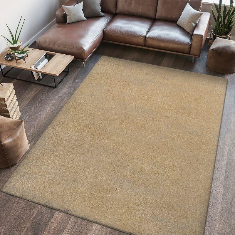 JONATHAN Y Twyla Classic Solid Low-Pile Machine-Washable Yellow 5 ft. x 8 ft. Area Rug