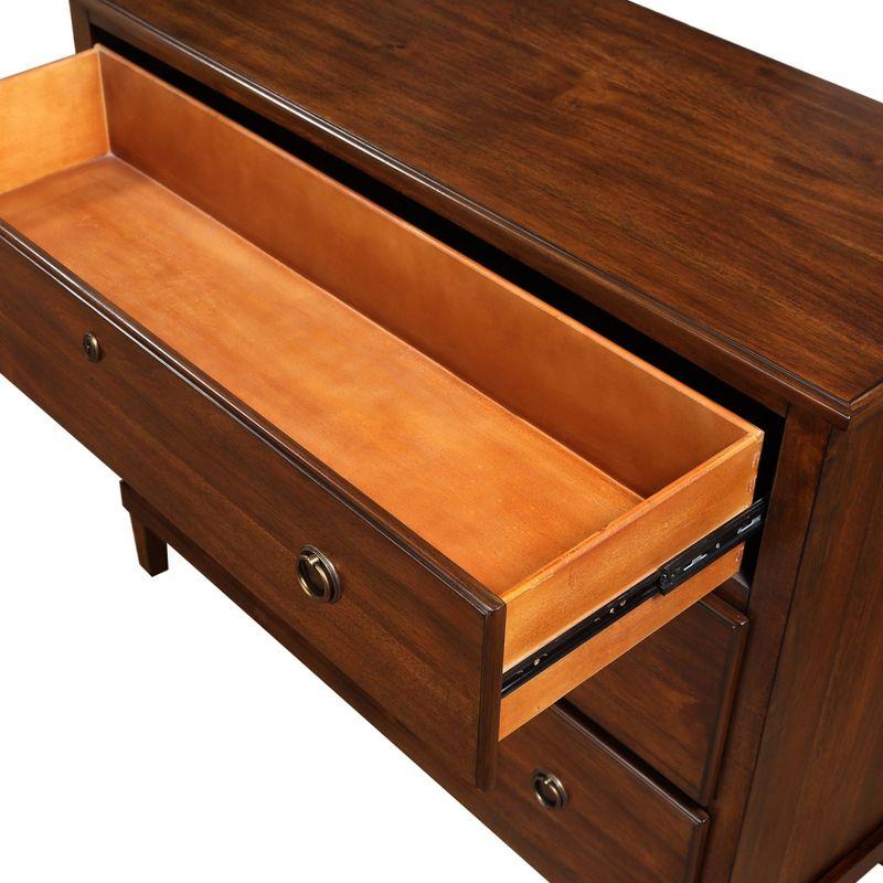 Comfort Pointe Cambridge Dresser Brown: Transitional Style, Metal Glides, Safety Stops, No Assembly Required