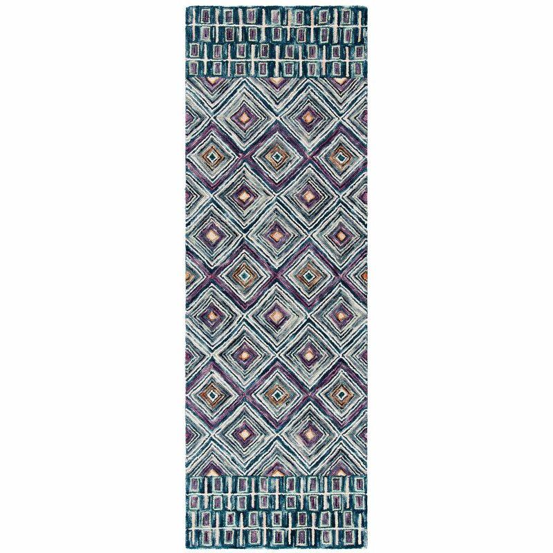 Aspen APN812 Hand Tufted Indoor Runner Rug - Blue/Red - 2'3"x7' - Safavieh