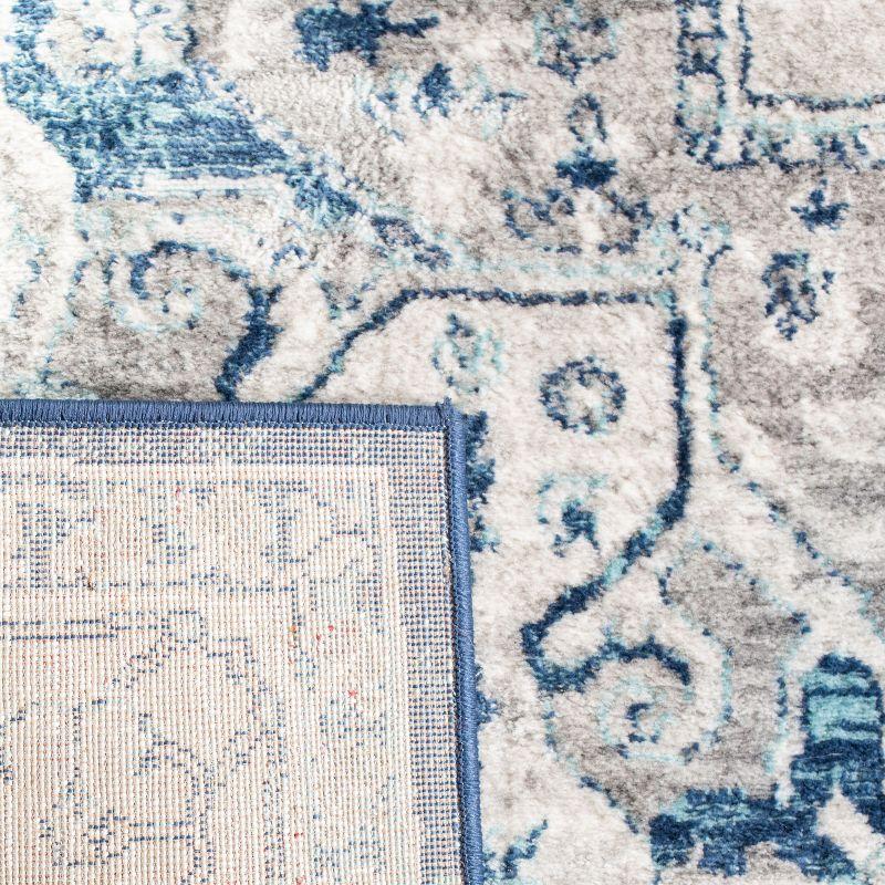 Brentwood BNT851 Power Loomed Indoor Area Rug - Light Grey/Blue - 5'x5' - Safavieh