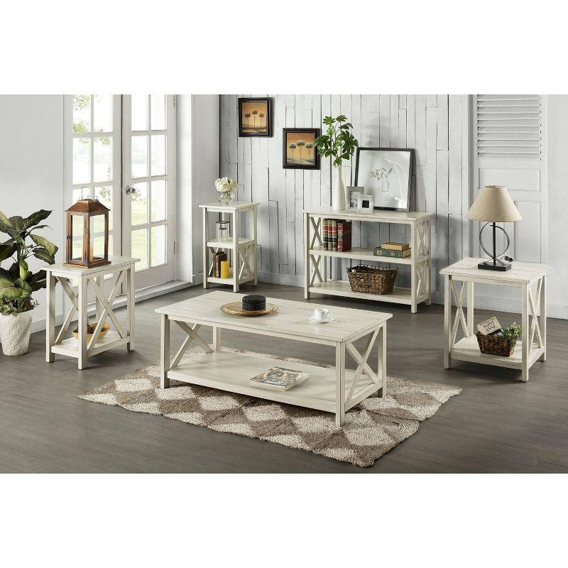 Jamestown Antique White 42" Wood Entryway Table with Storage