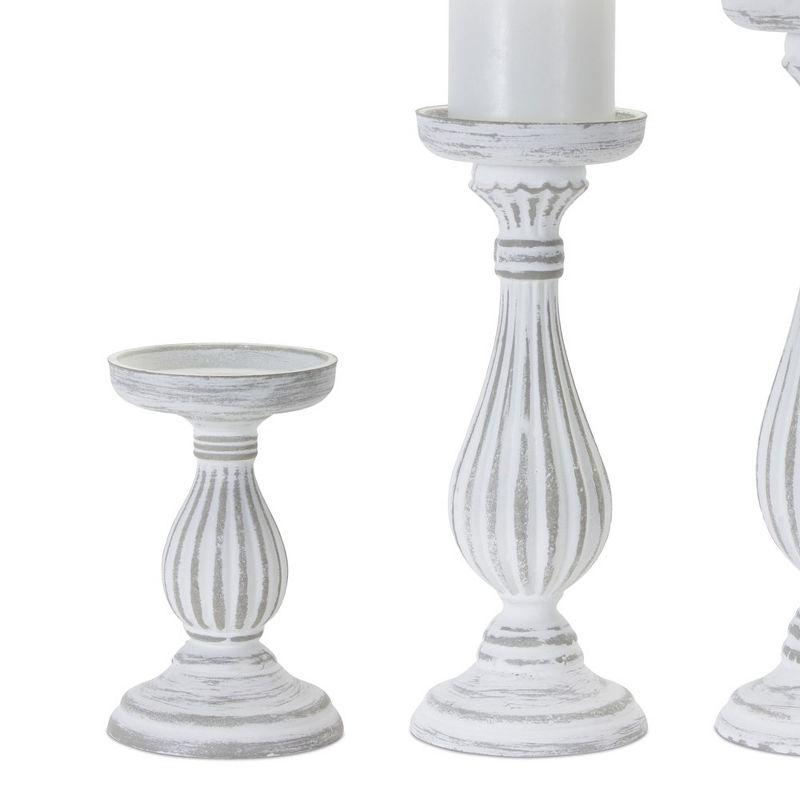 Melrose Traditional Wood Candle Holder (Set of 3)