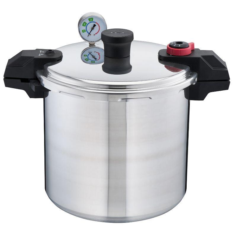 T-fal 22 Quart Silver Polished Aluminum Pressure Cooker and Canner