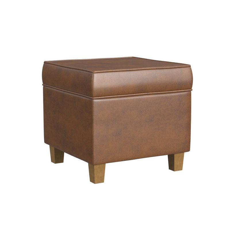 Cole Classics Square Storage Ottoman with Lift Off Top - HomePop