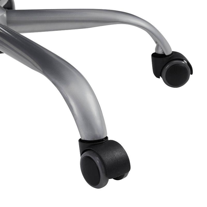 Rylen Modern Swivel Office Desk Chair Gray - Linon: Adjustable, Ergonomic with Chrome-Plated Steel Legs