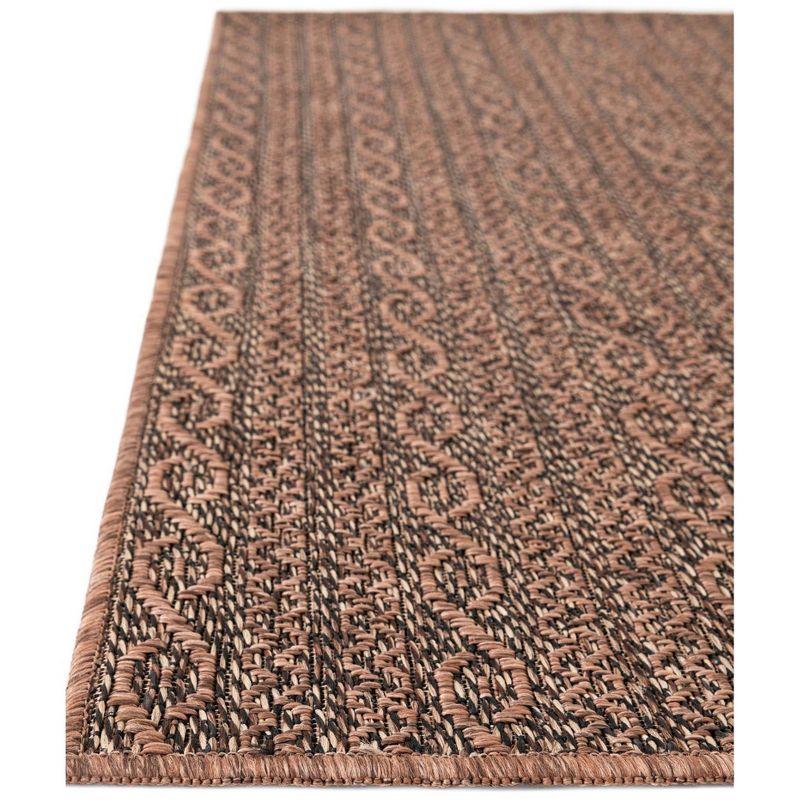 Unique Loom 8' 0 x 11' 4 Brown Outdoor Modern Links Area Rug