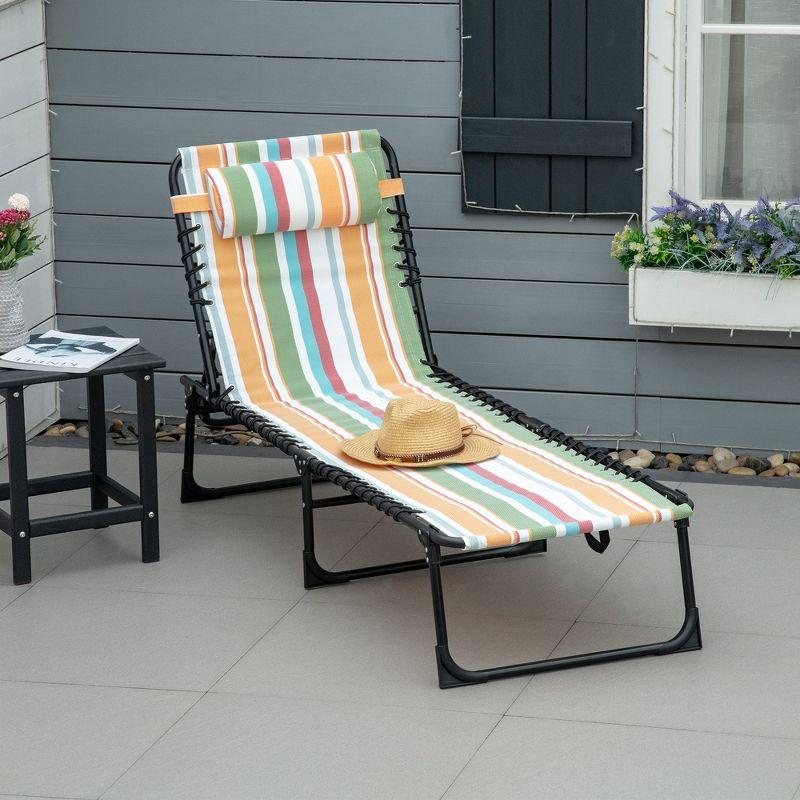 Sol 72 Outdoor™ Sherlyn 4-Level Adjustable Folding Beach Bed Reclining Lounger Cot Lightweight Portable Camping Hiking Backyard Outdoor Recliner Seat