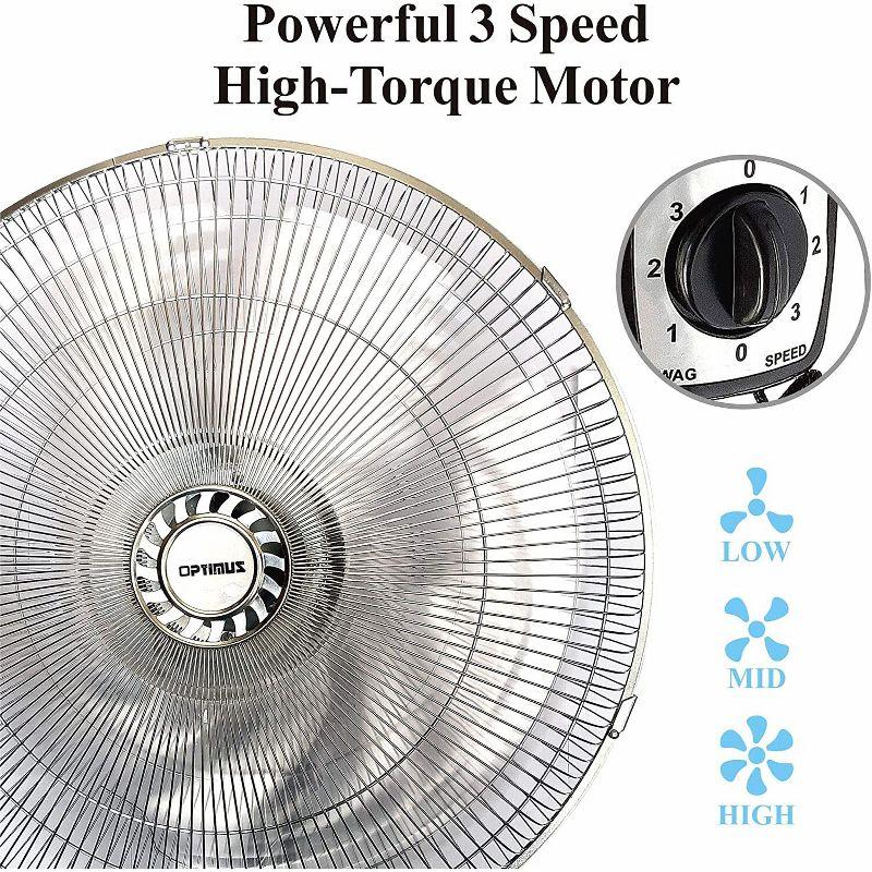 Optimus F-4187 18" Industrial Grade High Velocity Oscillating Wall Fan 18" Industrial Grade Oscillating Wall Fan