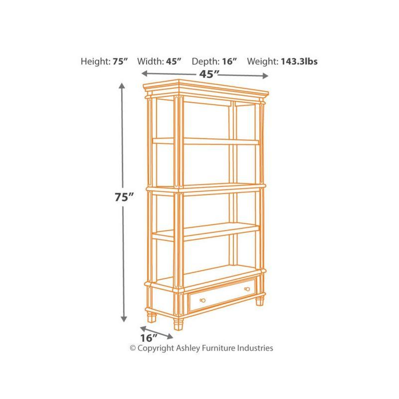 Chipped White & Distressed Wood Rustic Bookcase with Drawer