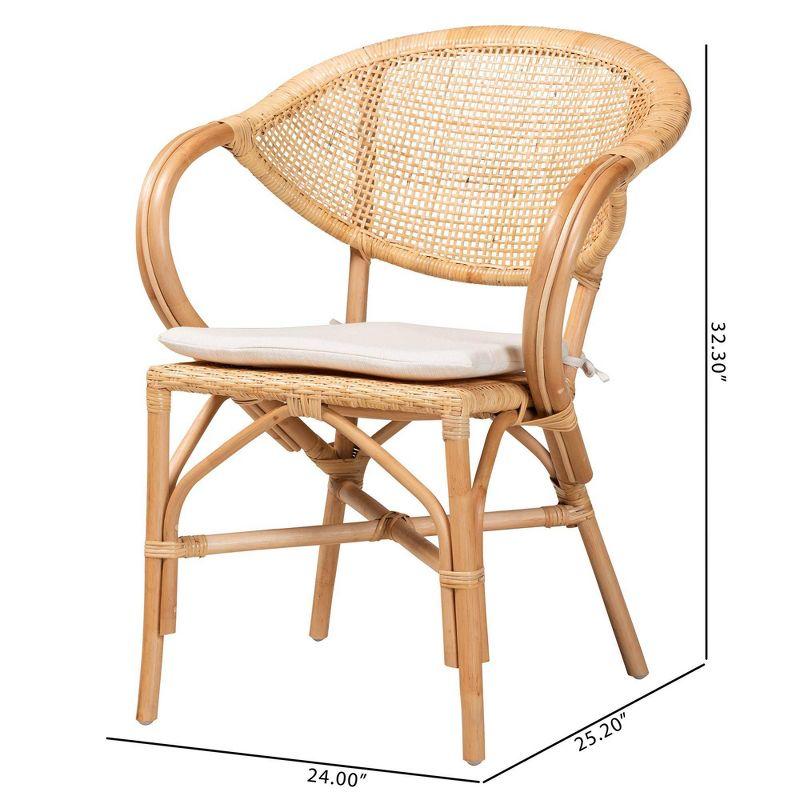 Varick Rattan Dining Chair Set Natural/Brown - bali & pari