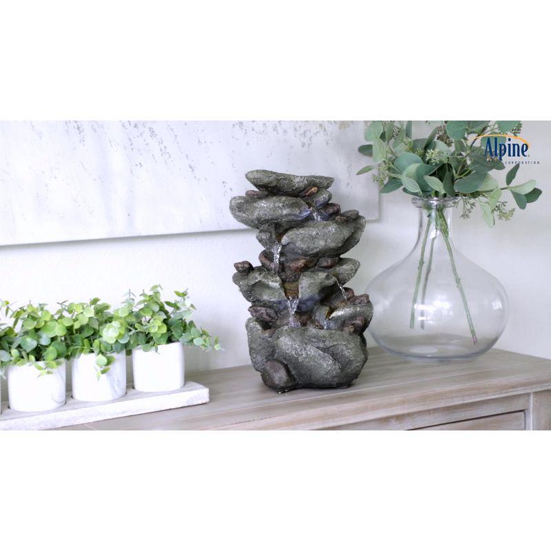 Rainforest Rock Resin Fountain With LED Light - Alpine Corporation