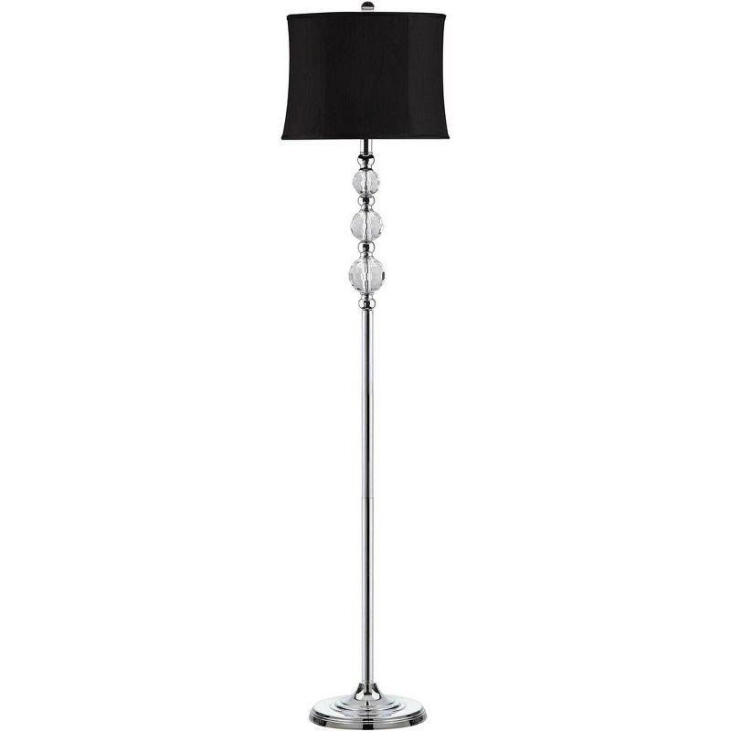 Venezia 61" Black and Chrome Crystal Floor Lamp