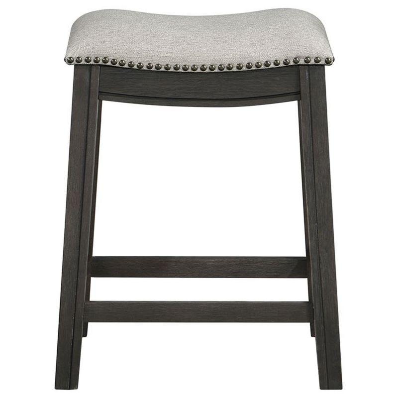 Coaster Home Furnishings Elliston Backless Counter Height Saddle Bar Stool Dark Grey and Beige (Set of 2)