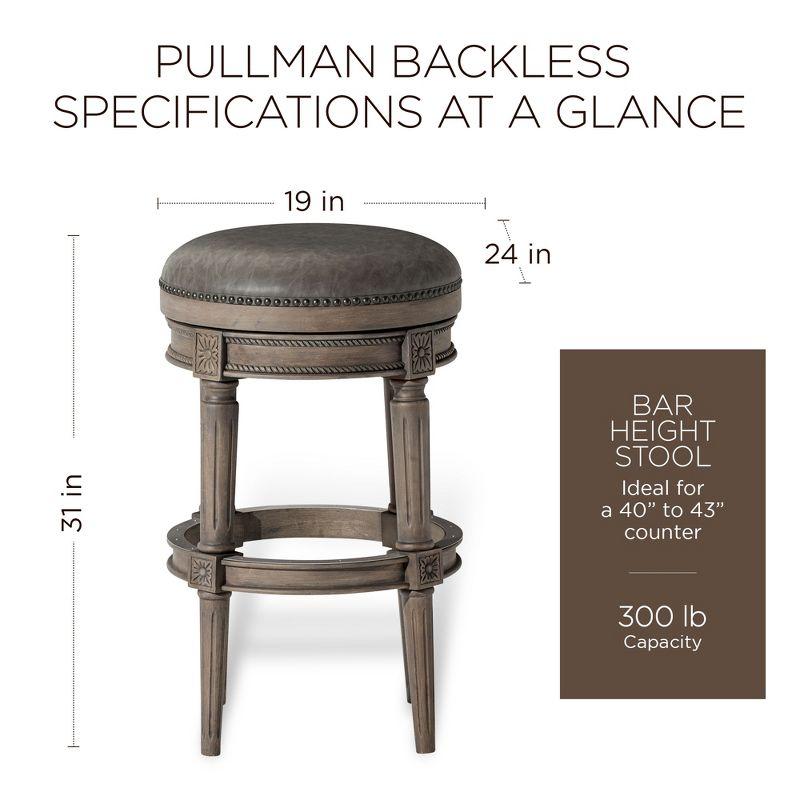 Maven Lane Pullman Backless Bar Stool with Vegan Leather Upholstery