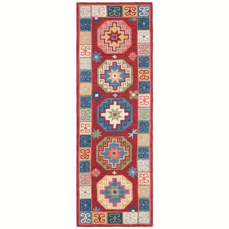 Aspen APN802 Hand Tufted Indoor Accent Rug - Red/Blue - 2'3"x5' - Safavieh