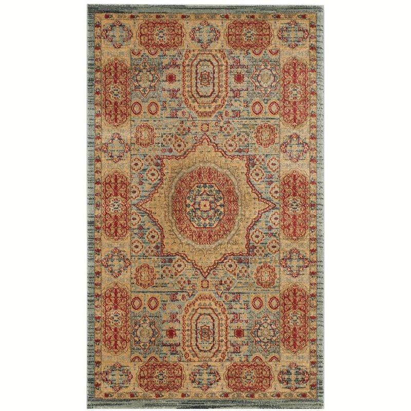 Mahal MAH622 Power Loomed Indoor Accent Rug - Navy/Red - 3'x5' - Safavieh.