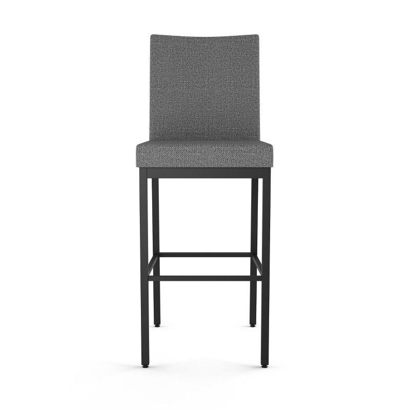 Amisco Perry Upholstered Barstool Gray/Black: Elegant Square Stool, Polyester, Steel Frame, 300 lbs Capacity
